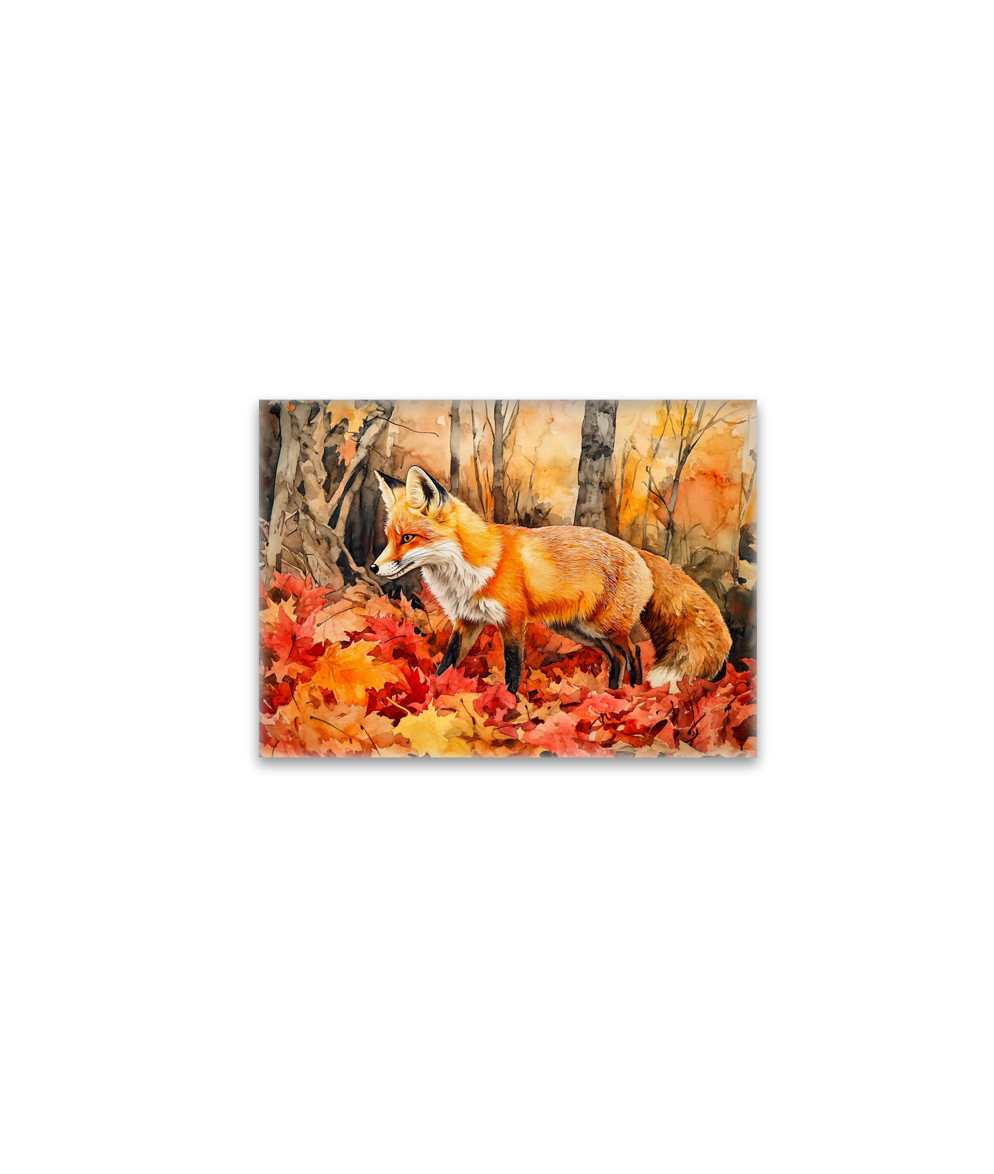 raxxa Glas-Magnet: Fox in autumn forest watercolor painting