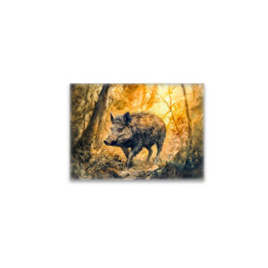 raxxa Glas-Magnet: Wild boar in forest watercolor painting