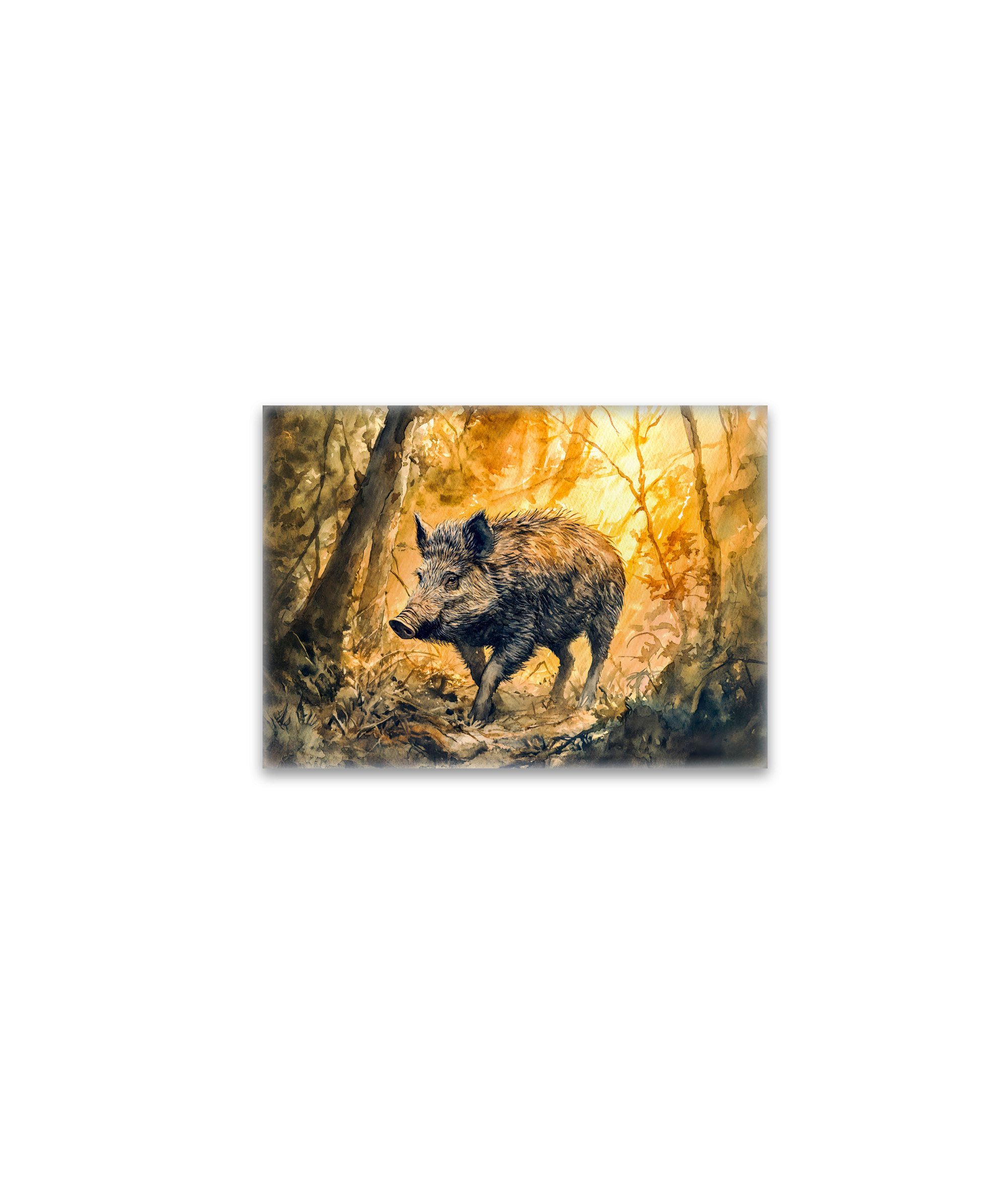 raxxa Glas-Magnet: Wild boar in forest watercolor painting