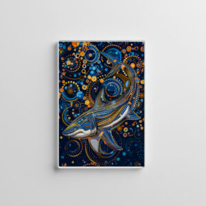 raxxa Glas-Magnet: Shark in Aborigine Dot Art Style