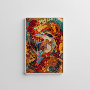 raxxa Glas-Magnet: Kookaburra in Aborigine Dot Art Style