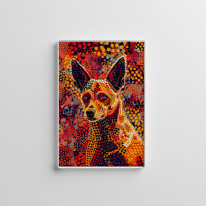 raxxa Glas-Magnet: Dingo in Aborigine Dot Art Style