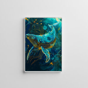 raxxa Glas-Magnet: Whale in Aborigine Dot Art Style