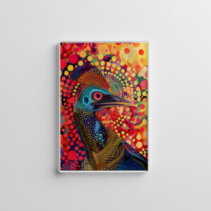 raxxa Glas-Magnet: Cassowary in Aborigine Dot Art Style