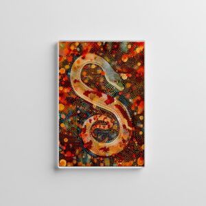 raxxa Glas-Magnet: Snake in Aborigine Dot Art Style