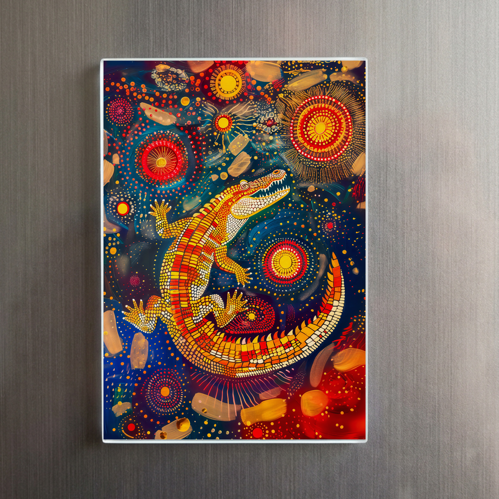 raxxa Glas-Magnet: Crocodile in Aborigine Dot Art Style - immagine 2