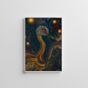 raxxa Glas-Magnet: Emu in Aborigine Dot Art Style