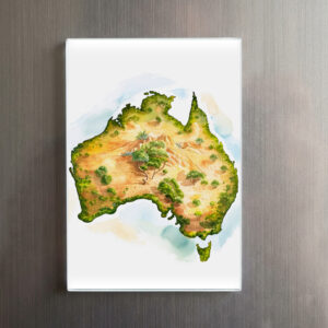 raxxa Glas-Magnet: Watercolor Map of Australia