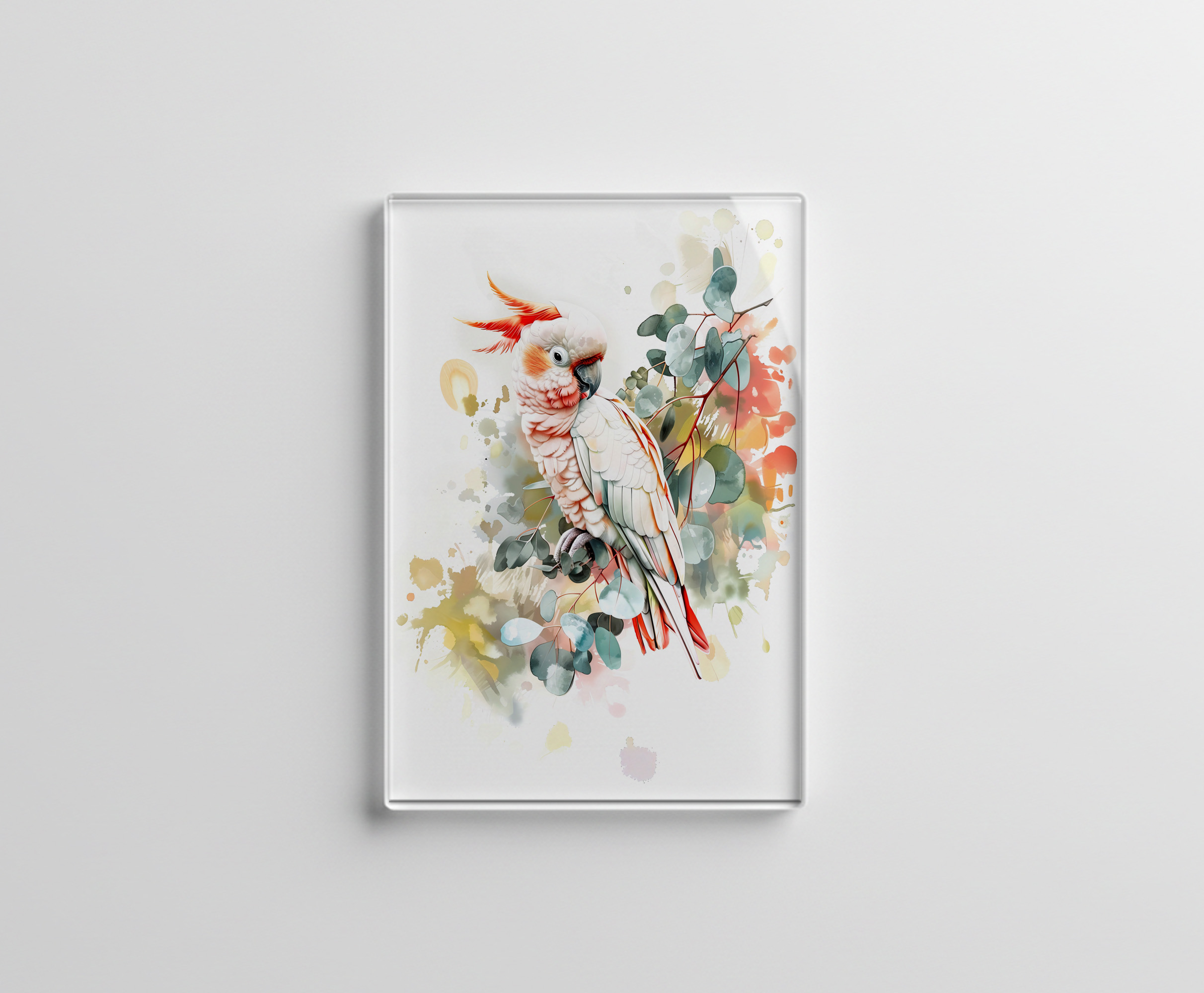 raxxa Glas-Magnet: Watercolor Red-Capped Kakadu