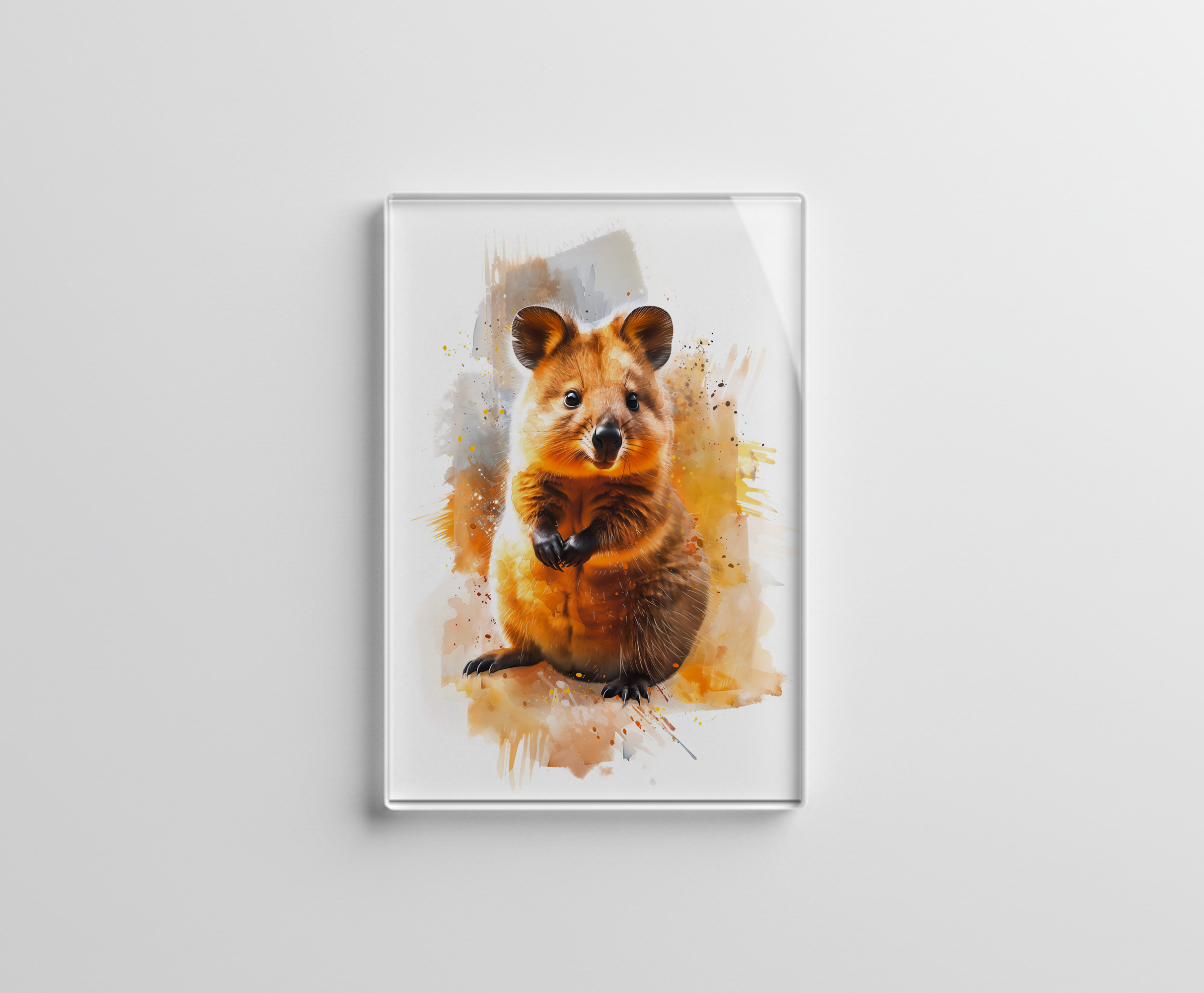 raxxa Glas-Magnet: Watercolor Quokka in Natural Habitat