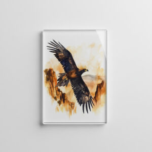 raxxa Glas-Magnet: Watercolor Wedge-Tailed Eagle Flying