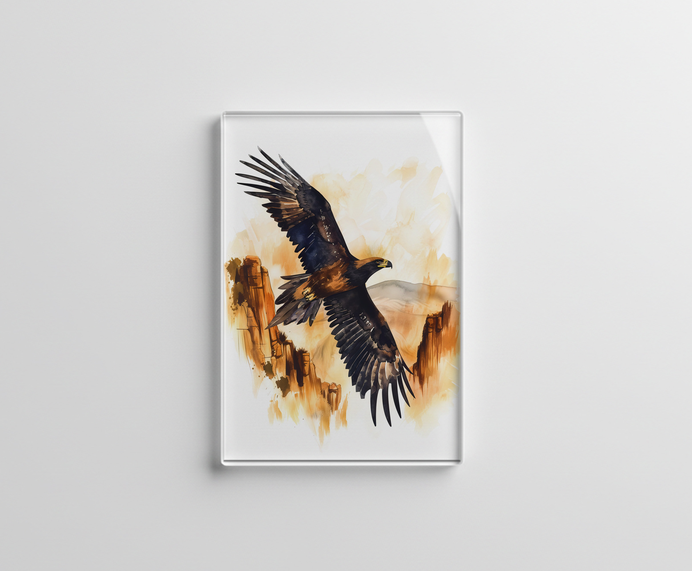 raxxa Glas-Magnet: Watercolor Wedge-Tailed Eagle Flying
