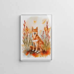 raxxa Glas-Magnet: Watercolor Dingo in Grass