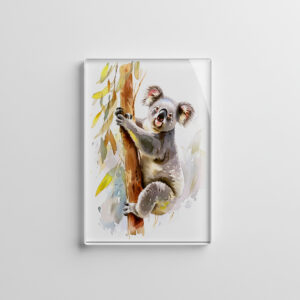 raxxa Glas-Magnet: Watercolor Koala Climbing Eucalyptus