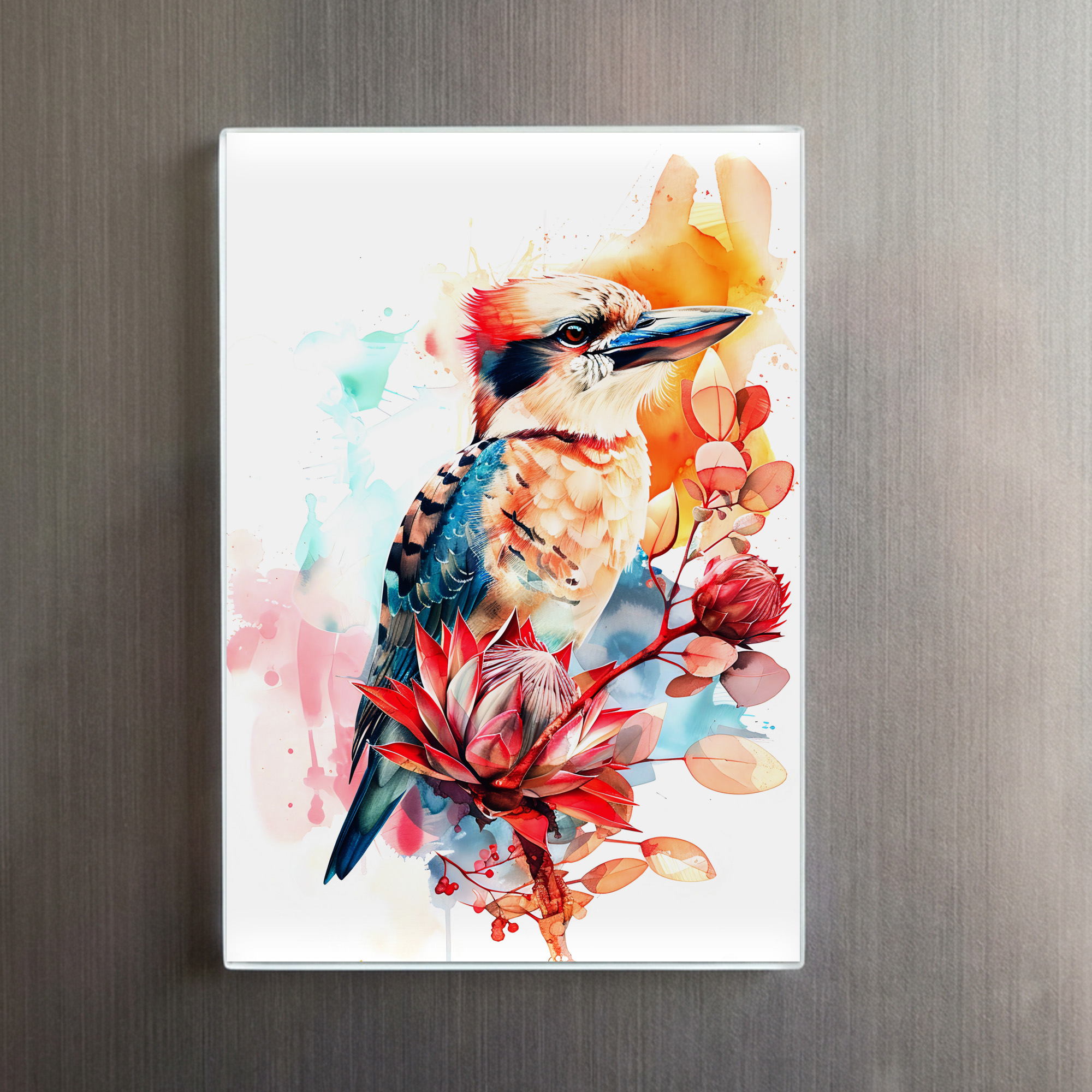 raxxa Glas-Magnet: Watercolor Kookaburra on Protea - Image 2