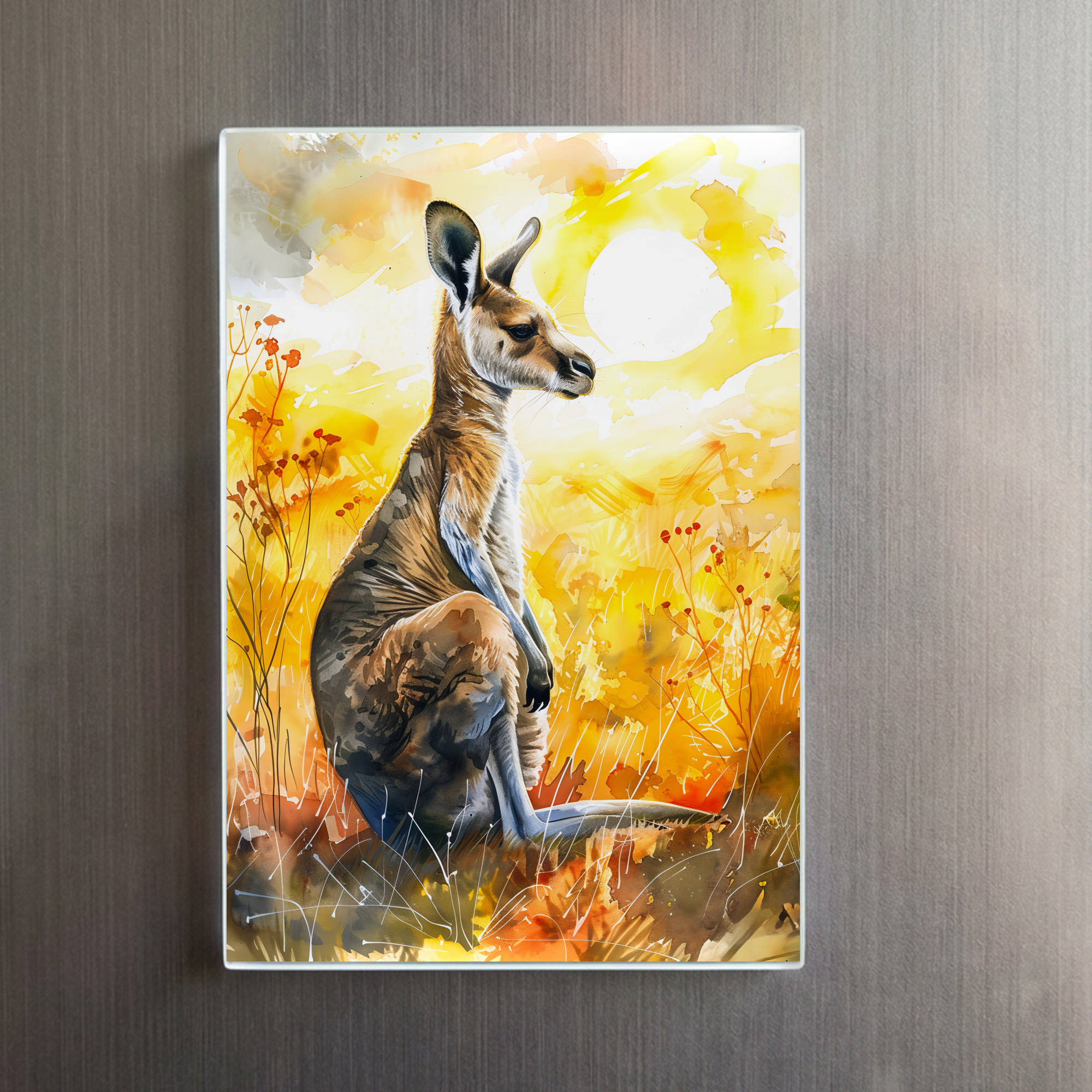raxxa Glas-Magnet: Watercolor Kangaroo at Sunset - immagine 2