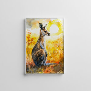raxxa Glas-Magnet: Watercolor Kangaroo at Sunset