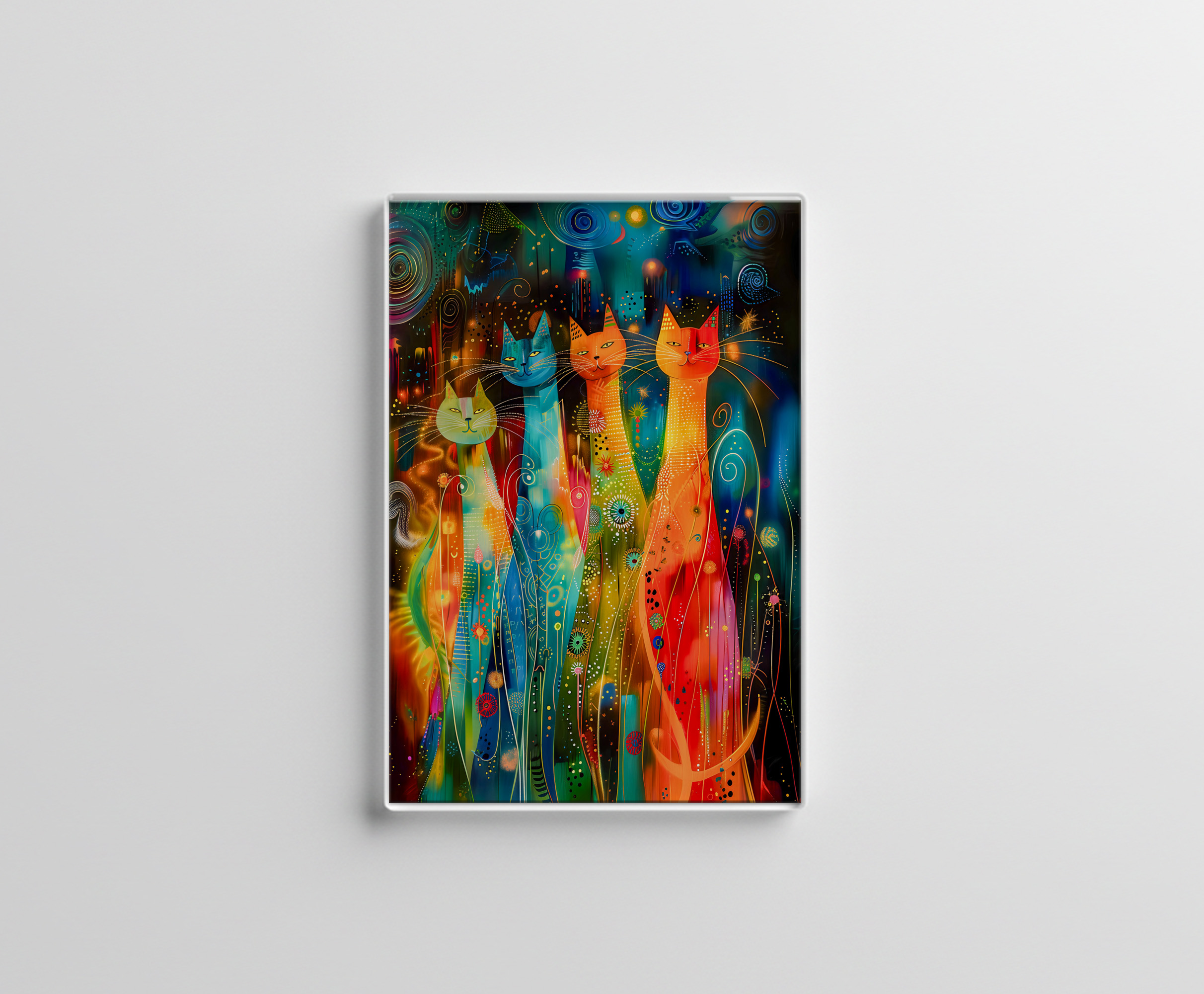 raxxa Glas-Magnet: Modern Cat Design in Cosmic Galaxy