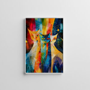 raxxa Glas-Magnet: Cosmic Cat Art with Stellar Background