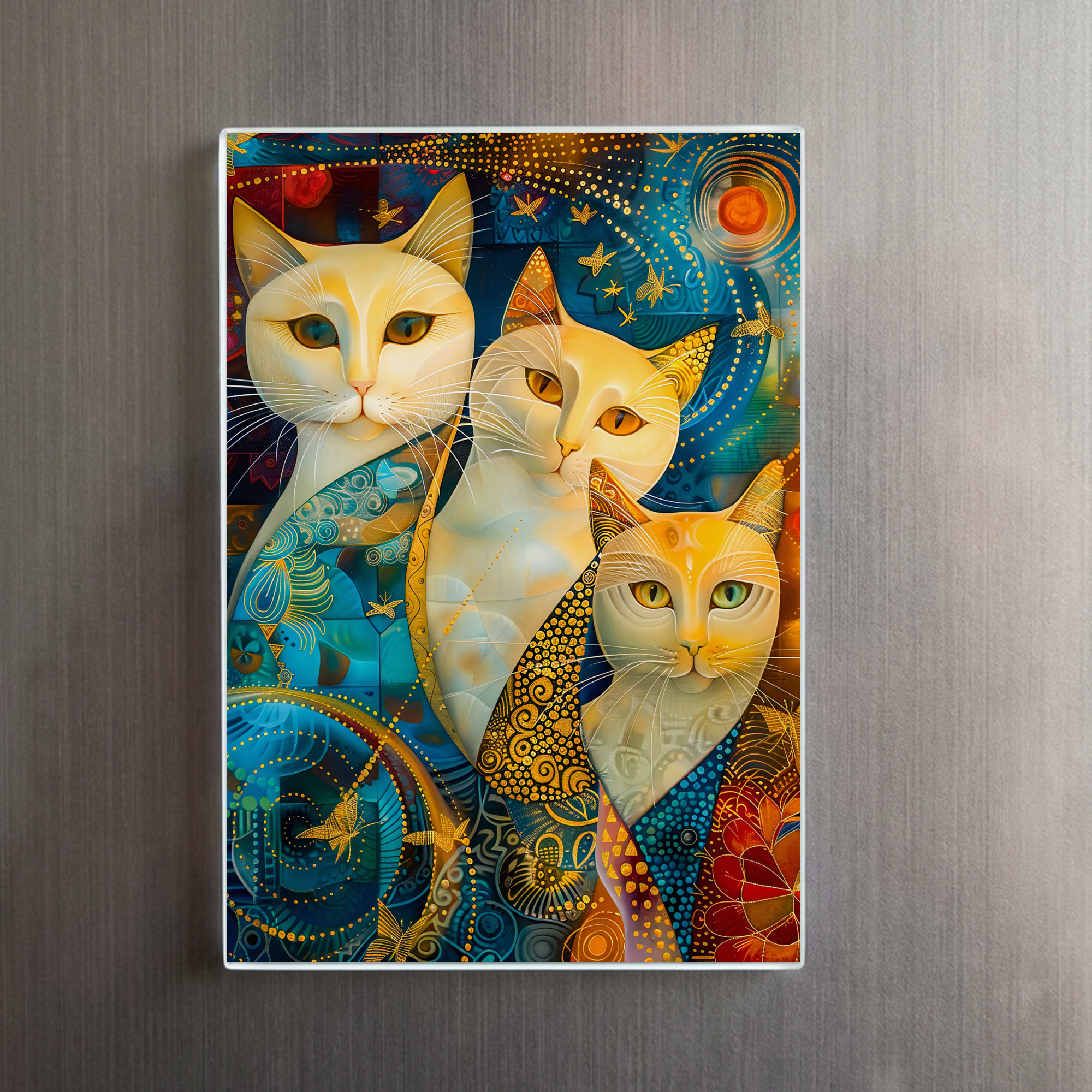 raxxa Glas-Magnet: Cosmic Cat Art with Stellar Background – Bild 2