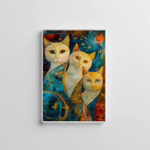 raxxa Glas-Magnet: Cosmic Cat Art with Stellar Background