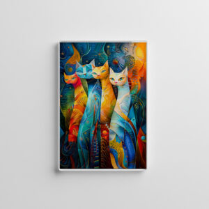 raxxa Glas-Magnet: Cosmic Cat Art with Stellar Background