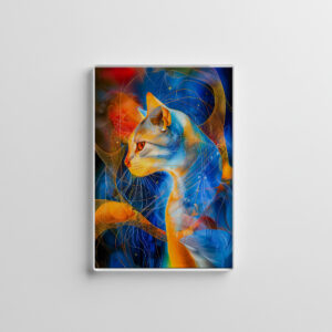 raxxa Glas-Magnet: Abstract Cat Portrait Amidst Galactic Wonders