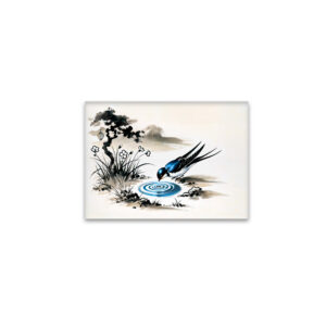 raxxa Glas-Magnet: Swallow Drinking Water in a Stream in Chinese Ink Painting