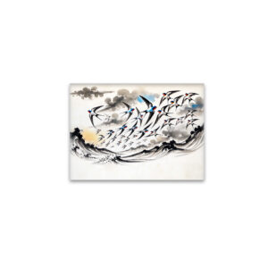 raxxa Glas-Magnet: Swallows Soaring Through the Sky in Chinese Ink Painting