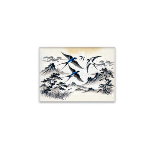 raxxa Glas-Magnet: Swallows Soaring Through the Sky in Chinese Ink Painting
