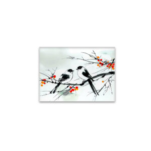 raxxa Glas-Magnet: Two Birds Perched on a Branch ink art