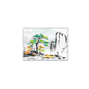 raxxa Glas-Magnet: Tree and Landscape with Mountain Village
