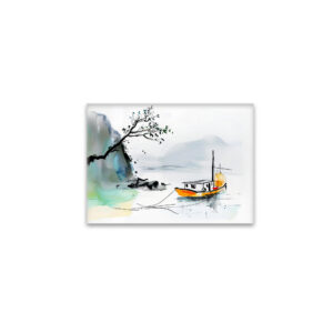 raxxa Glas-Magnet: Chinese Junk Sailing on Tranquil Waters