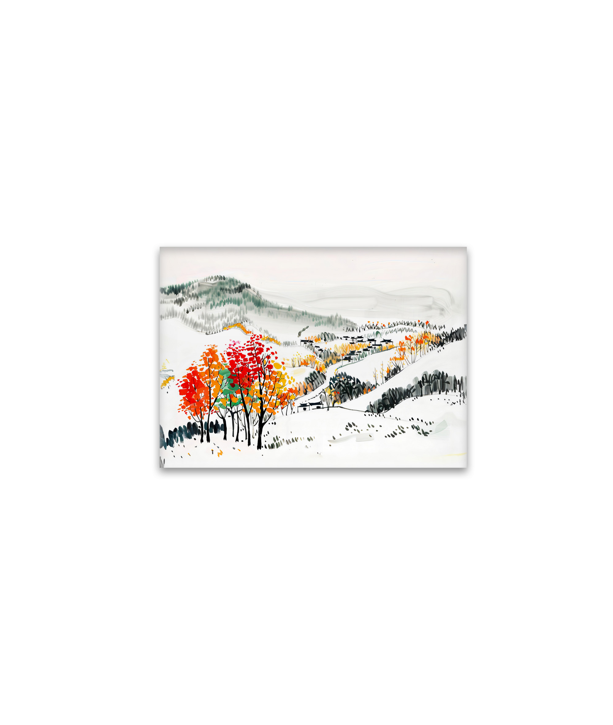 raxxa Glas-Magnet: Autumn Landscape with Mountain Village