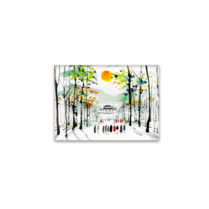 raxxa Glas-Magnet: Chinese Temple Between Trees at Sunset