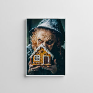 raxxa Glas-Magnet: Witch with Gingerbread House in Fairy Tale Forest