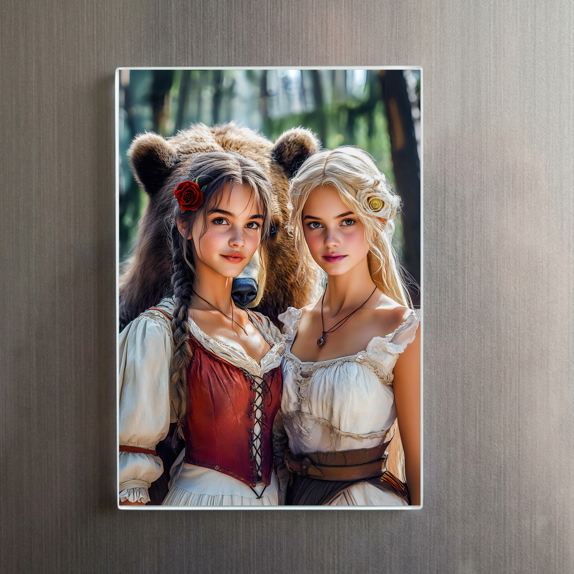 raxxa Glas-Magnet: Snow-White and Rose-Red with the Bear – Image 2