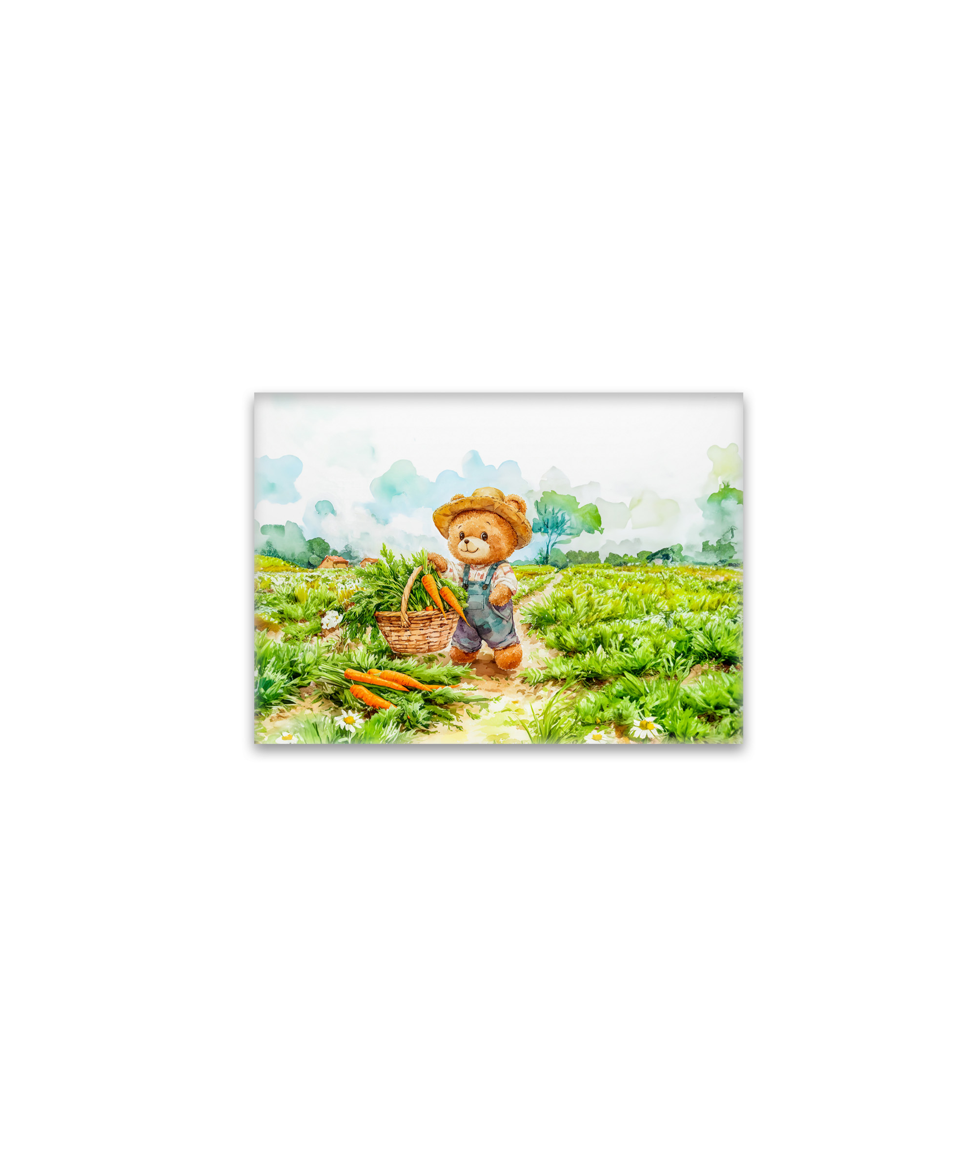 raxxa Glas-Magnet: Teddy Bear Carrying a Basket of Carrots
