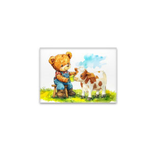 raxxa Glas-Magnet: Teddy Bear Feeding a Calf