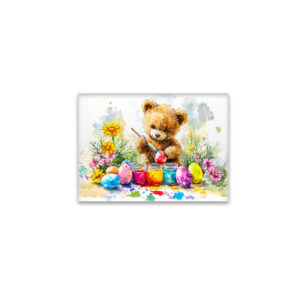 raxxa Glas-Magnet: Teddy Bear Painting Easter Eggs