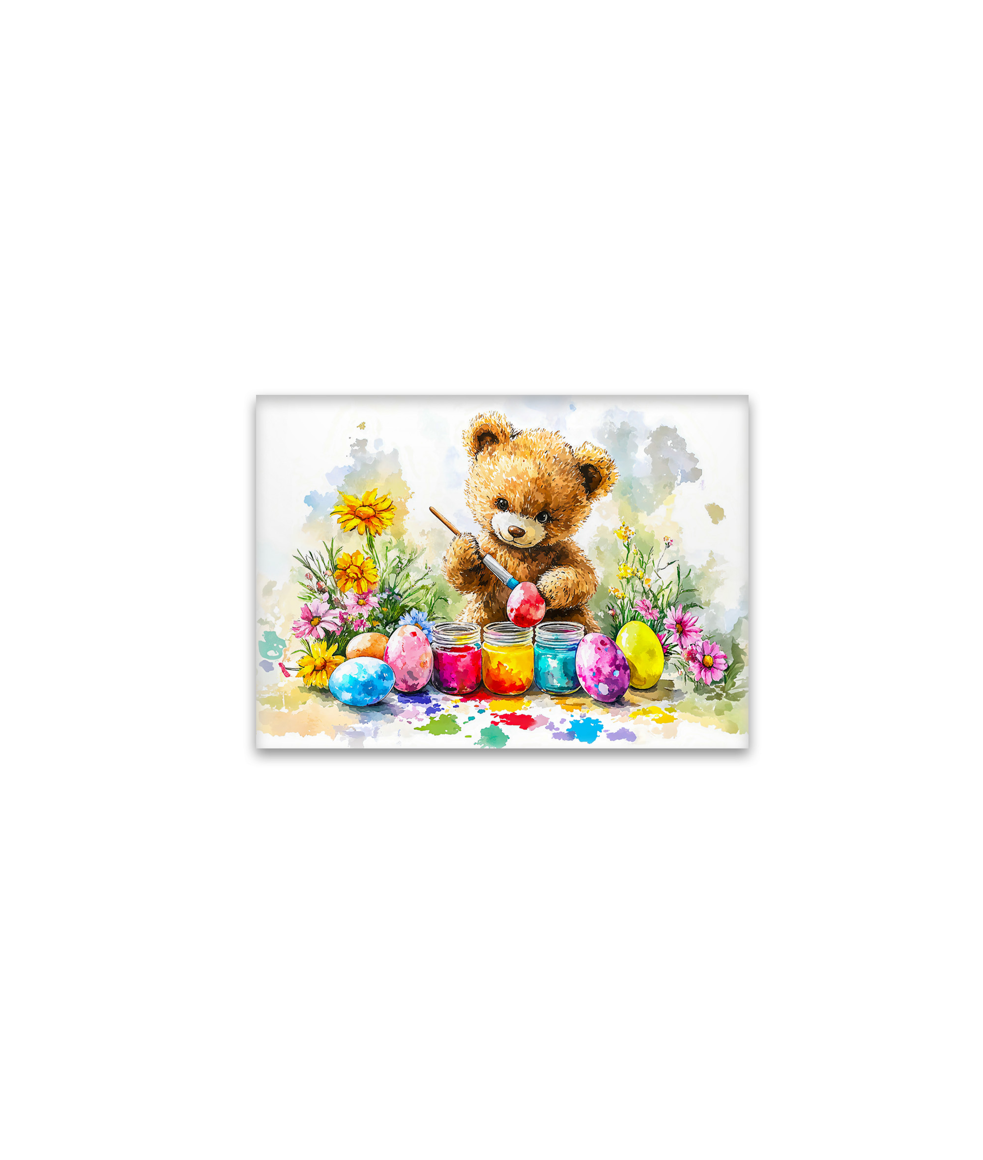 raxxa Glas-Magnet: Teddy Bear Painting Easter Eggs