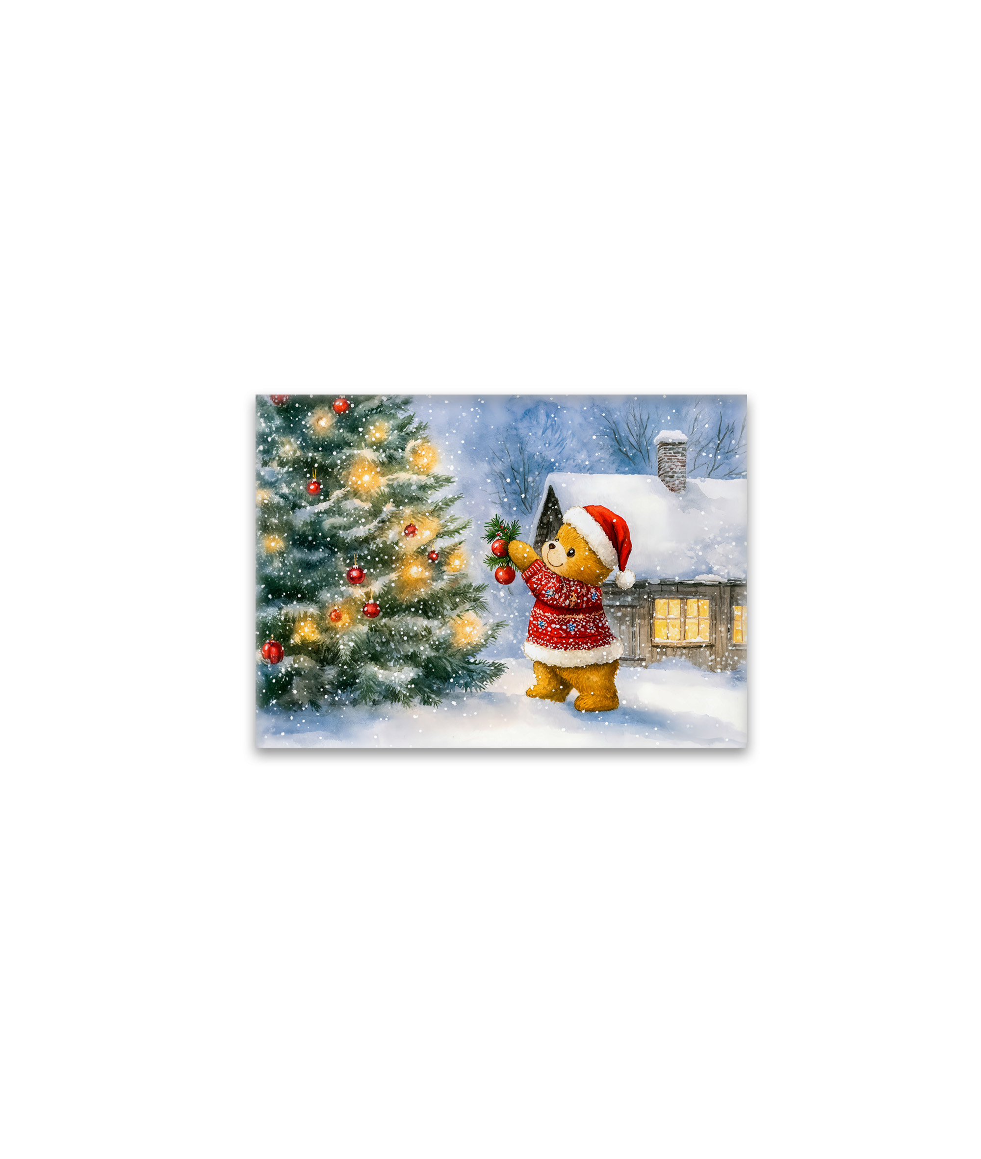 raxxa Glas-Magnet: Teddy Bear Decorating a Christmas Tree