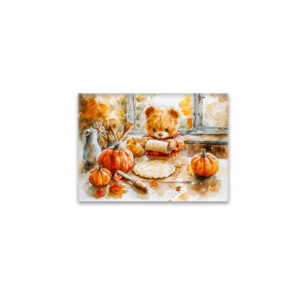 raxxa Glas-Magnet: Teddy Bear Baking a Pumpkin Pie