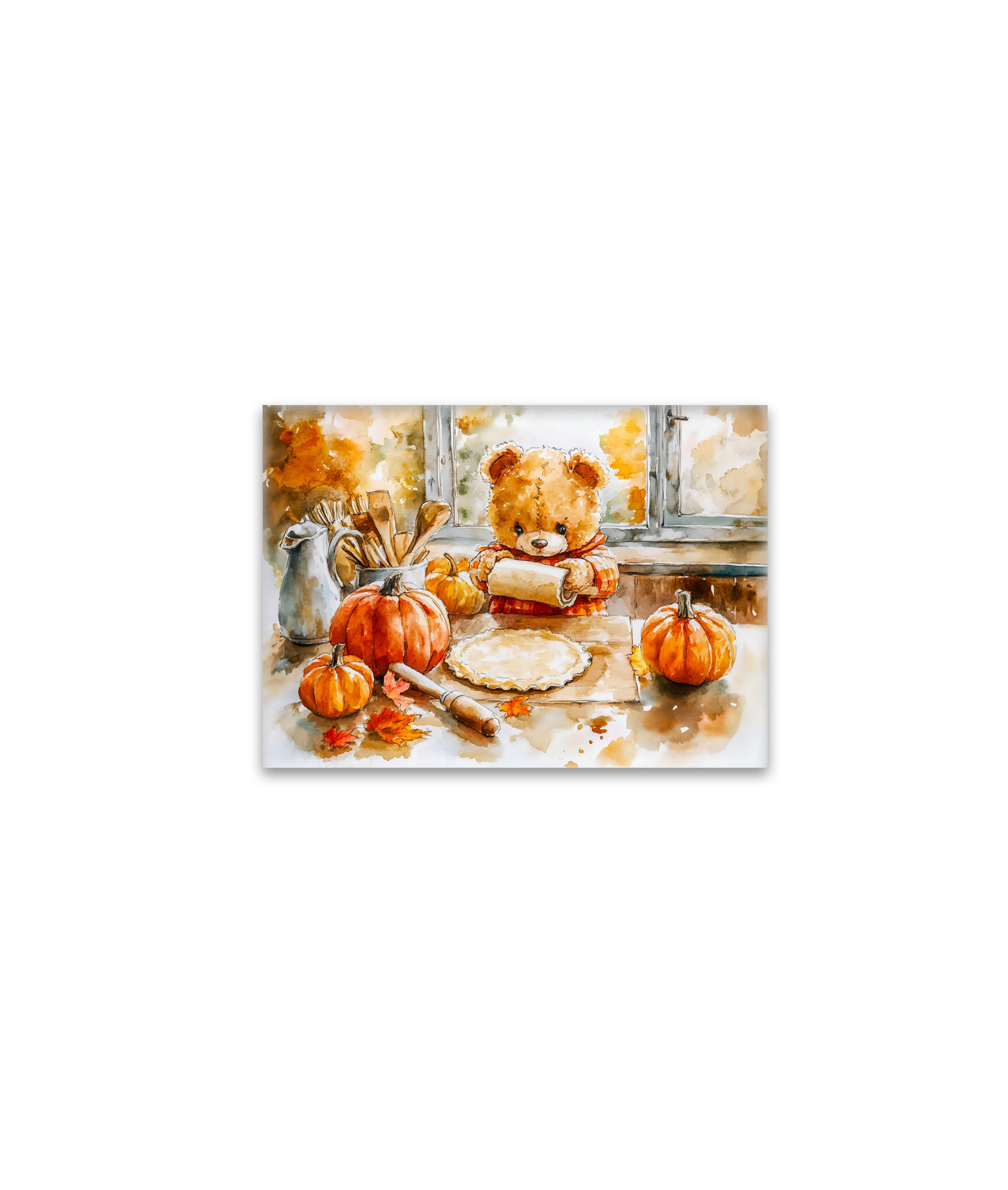 raxxa Glas-Magnet: Teddy Bear Baking a Pumpkin Pie