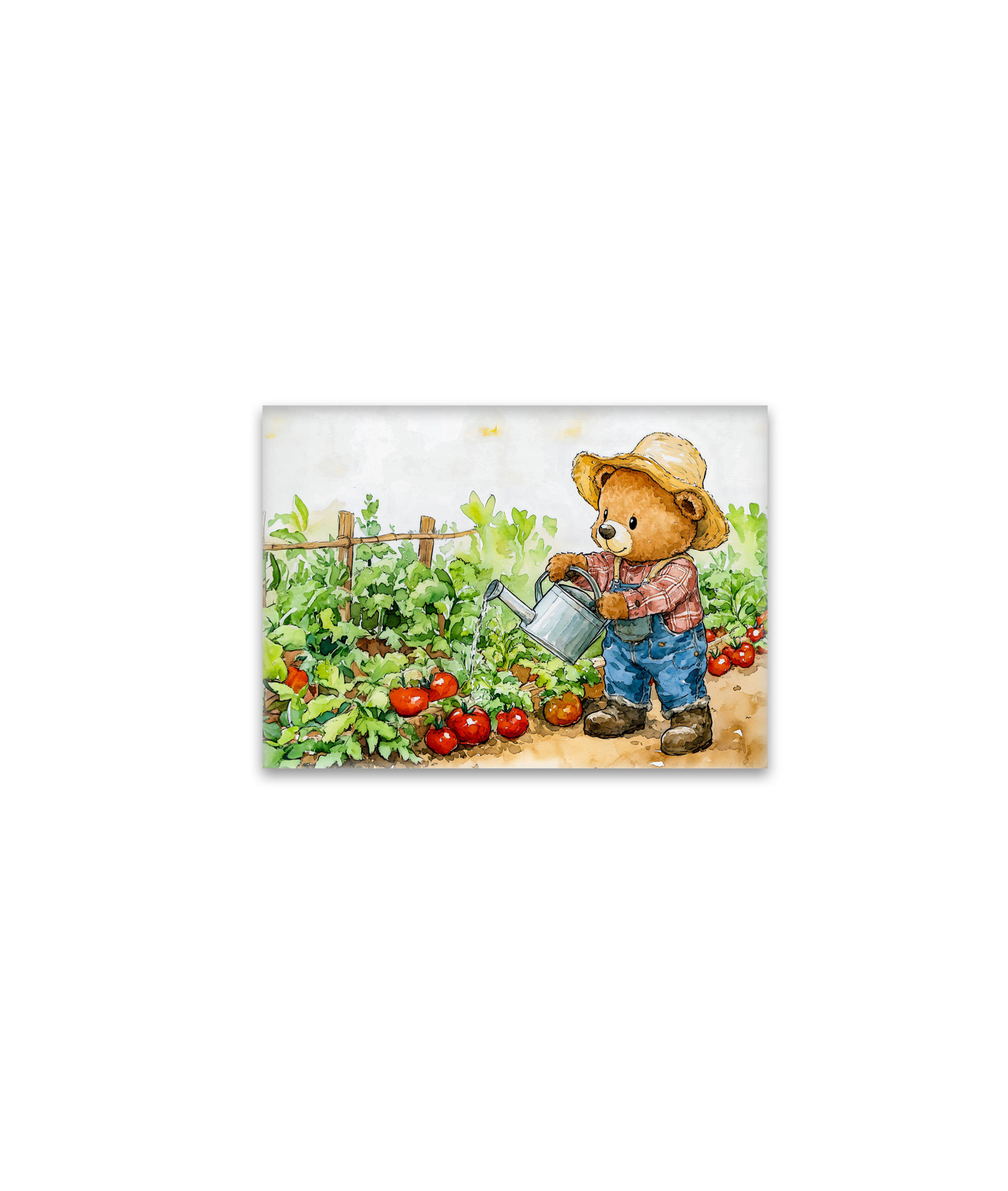 raxxa Glas-Magnet: Teddy Bear Watering Tomato Plants