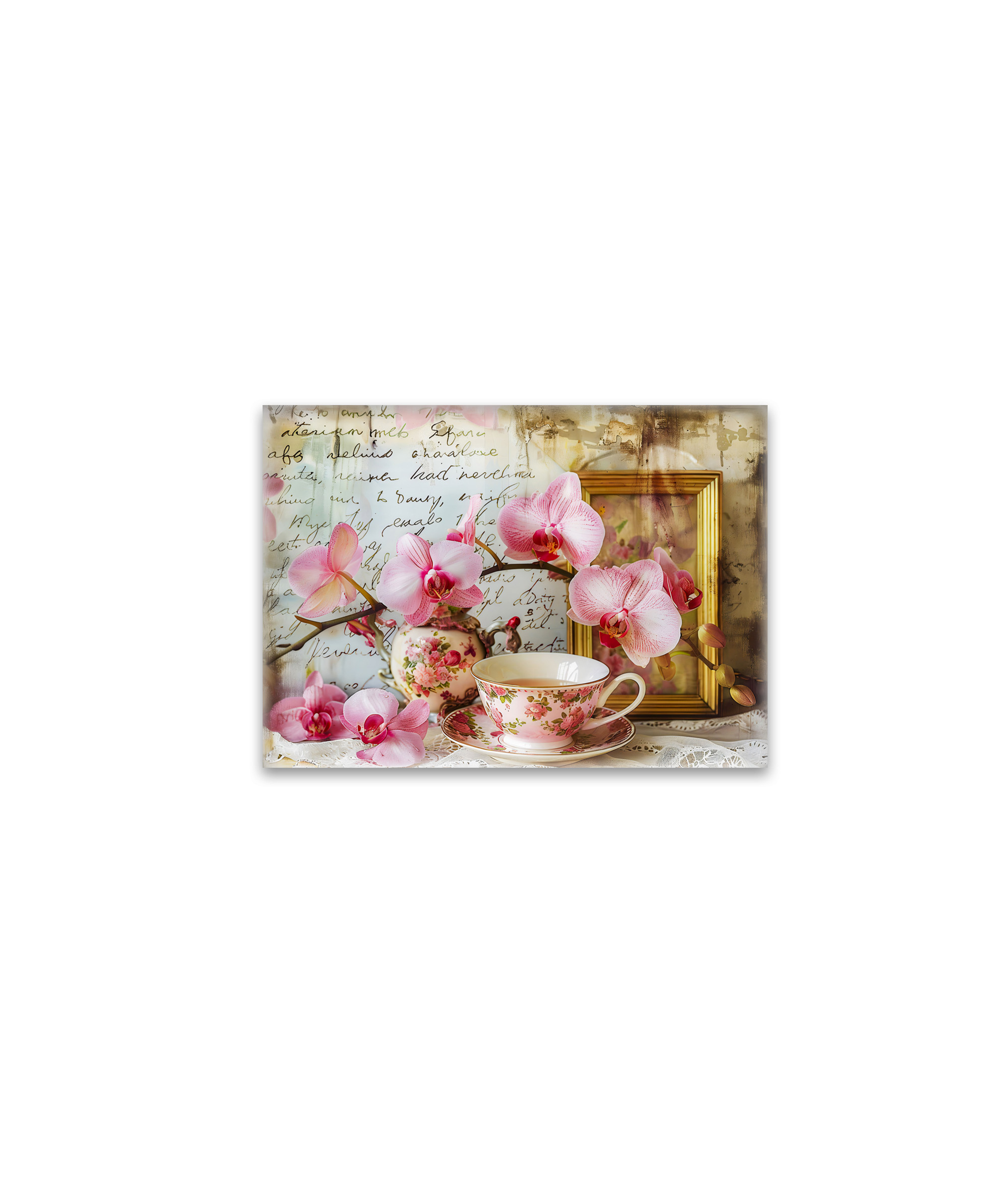 raxxa Glas-Magnet: Orchids with Teacup and Picture Frame