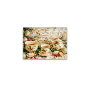 raxxa Glas-Magnet: Christmas Teapot Set with Pine Green and Ornaments