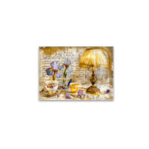 raxxa Glas-Magnet: Iris Blooms with Teacup and Vintage Lamp