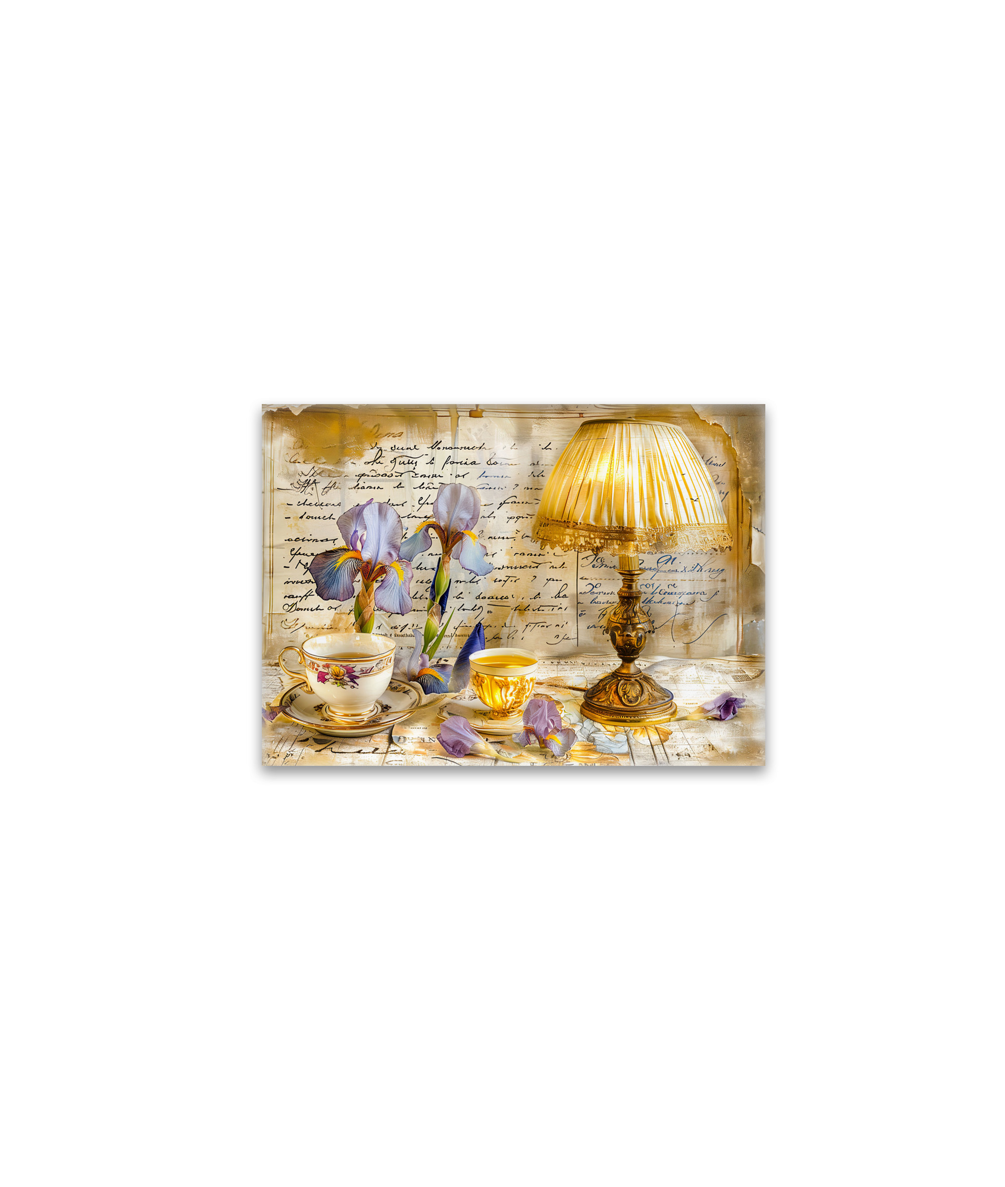 raxxa Glas-Magnet: Iris Blooms with Teacup and Vintage Lamp