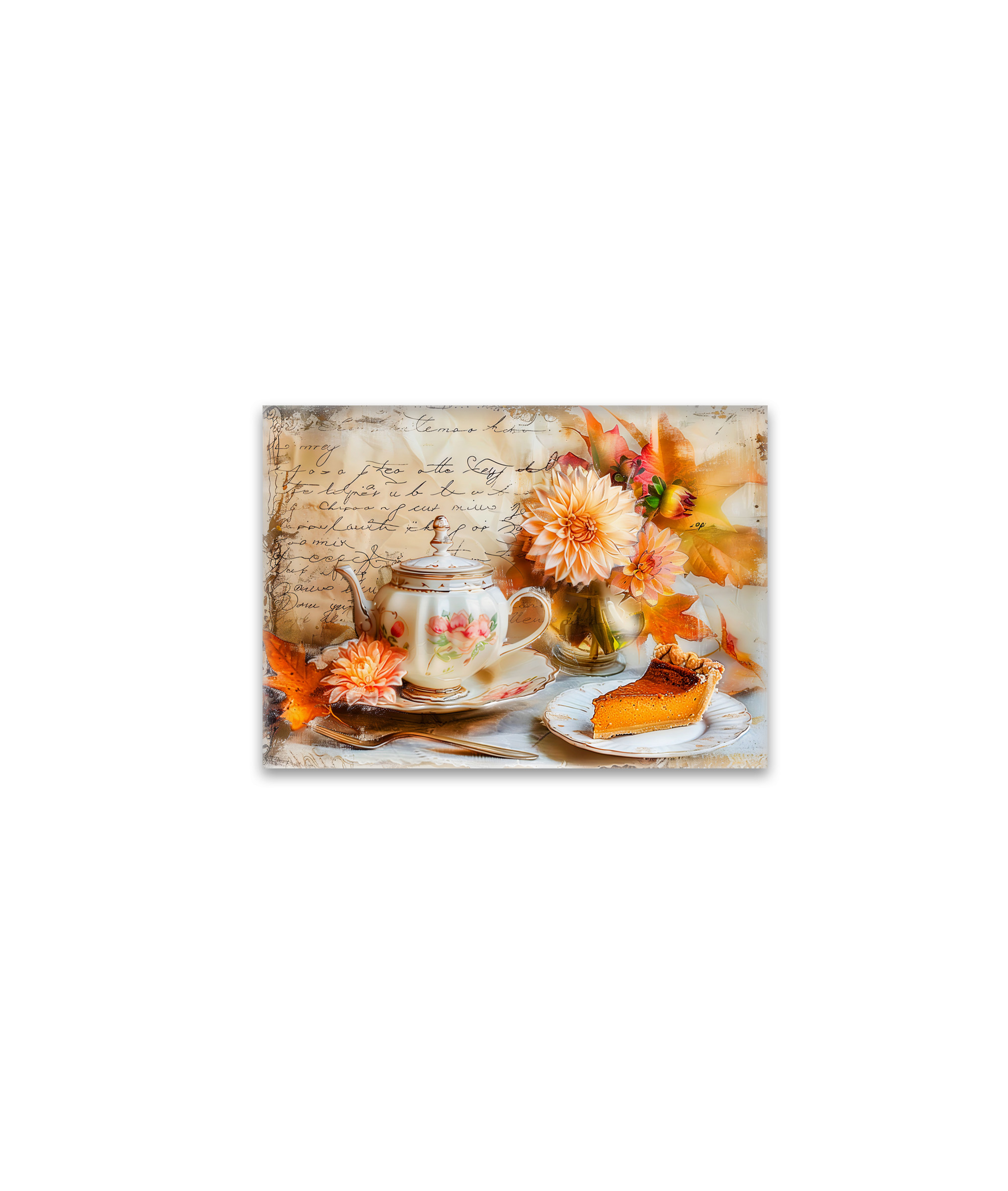 raxxa Glas-Magnet: Dahlia Bloom with Pumpkin Cake Slice and Teapot
